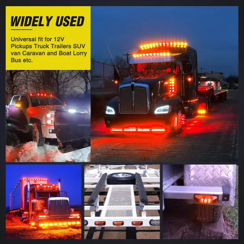 Miniatura 6 de Nilight 10 piezas de 3 ledes, luz de remolque de 3.9 pulgadas, luces de marca lateral delantera, trasera e indicadora de luces de gálibo