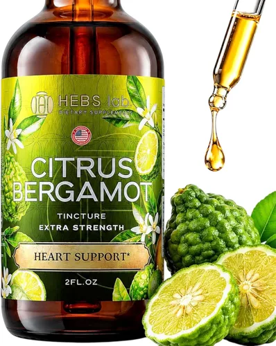 Gotas líquidas de bergamota cítrica - Desintoxicación y apoyo cardíaco saludable - Suplemento de bergamota para mejorar el colesterol alto -