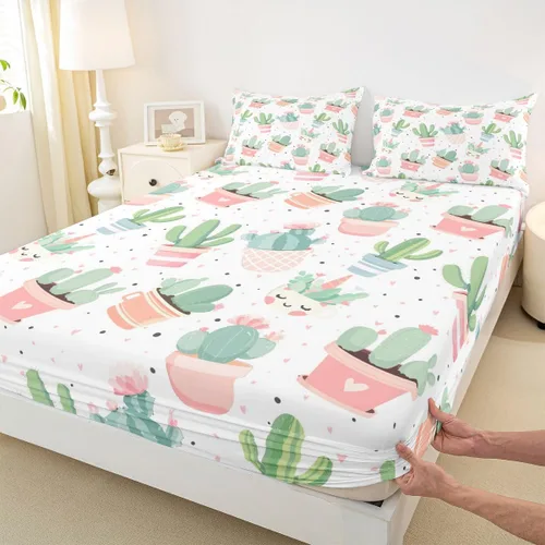 Miniatura 4 de Feelyou - Juego de sábanas con diseño de árbol de la vida, sábana bajera ajustable con ramas de temática natural, juego de ropa de cama, flores