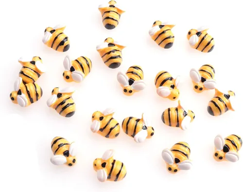 Miniatura 8 de Sowaka 20 piezas de mini adornos de abeja diminutos de resina plana para el cabello, clip de bricolaje, proyectos de arte, suministros de decoración