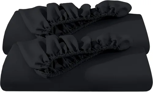 Miniatura 32 de Bare Home - Paquete de 2 sábanas bajeras tamaño King de microfibra ultrasuave 1800, resistente a las arrugas, bolsillo profundo (tamaño King, blanco)