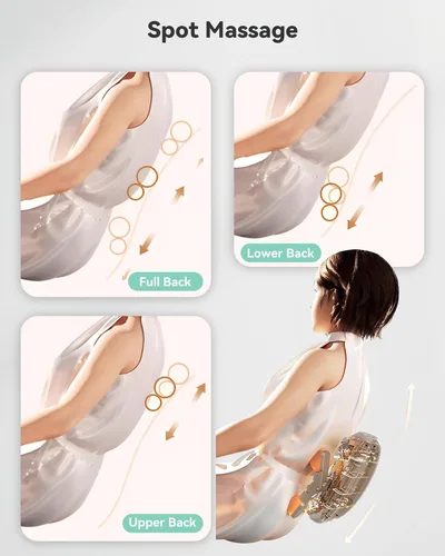 Miniatura 7 de Snailax Masajeador Shiatsu de Cuello y Espalda con Calor, Masajeador de Cuello de Altura Ajustable con Rodillos, Almohada de Masaje para Silla