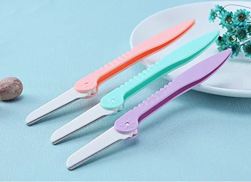 Miniatura 5 de WOIWO 1 paquete (total 3 piezas) para cara y cejas, kit de aseo de cuchillo de afeitar plegable