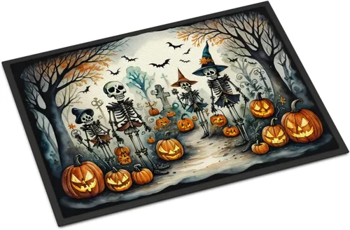 Miniatura 44 de Caroline's Treasures DAC2223MAT - Felpudo espeluznante de Halloween con gato negro de 18 x 27 pulgadas, tapete para puerta delantera