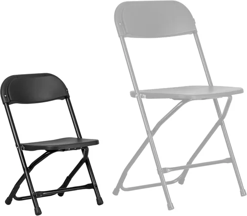 Miniatura 11 de Flash Furniture Paquete de 2 sillas plegables de plástico negro para niños