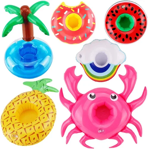 Miniatura 2 de E-TING 5 unidades de anillo de natación al azar divertido flotador de piscina balsa Lilo salvavidas para muñecas de 11.5 pulgadas inflables