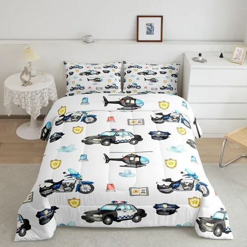 Miniatura 22 de Erosebridal Juego de ropa de cama de tren de dibujos animados para niños y niños, edredón de plumón de vehículos para niños, decoración