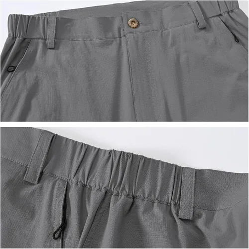 Miniatura 3 de YuKaiChen Pantalones cargo Ripstop, resistentes al agua, para hombre, ligeros, para senderismo, viajes, cintura resistente, pantalones casuales