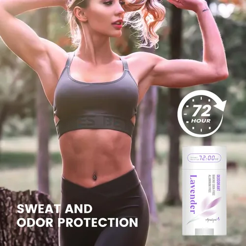 Crema desodorante natural en barra – 2.6 fl oz/pieza, 72 horas de protección sin aluminio y sin bicarbonato de sodio para mujeres y hombres,