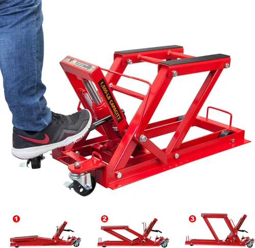 Miniatura 4 de BIG RED Gato Hidráulico de 1.500 lbs para Motocicleta, Mesa de Elevación para Deportes de Potencia Operada por Tijera para Moto, ATV, Bicicleta
