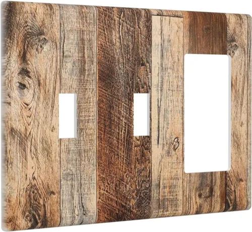 Miniatura 173 de Placa Decorativa de Pared Beige Boho de Mediados de Siglo Sol Abstracto 1-Gang Retro Años 70 Arte Geométrico Moderno con Arco Eléctrico Interruptor