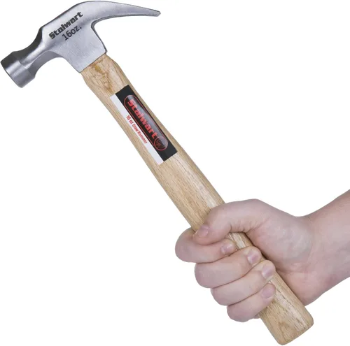 Miniatura 3 de Martillo de garra de 16 onzas - herramienta manual básica para bricolaje y carpintería con mango anti-vibración de madera natural y cabeza de acero