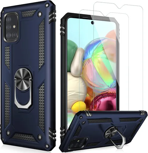 Miniatura 28 de LUMARKE Funda para Galaxy A51 4G con protector de pantalla, supera los 16 pies, probada en caídas, de grado militar, con soporte de anillo Rojo