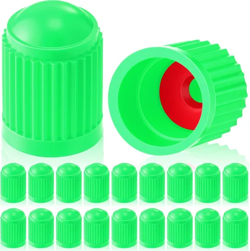 Outus - 20 tapones antipolvo para válvula de neumático para coche, moto, camión, bicicleta., Verde