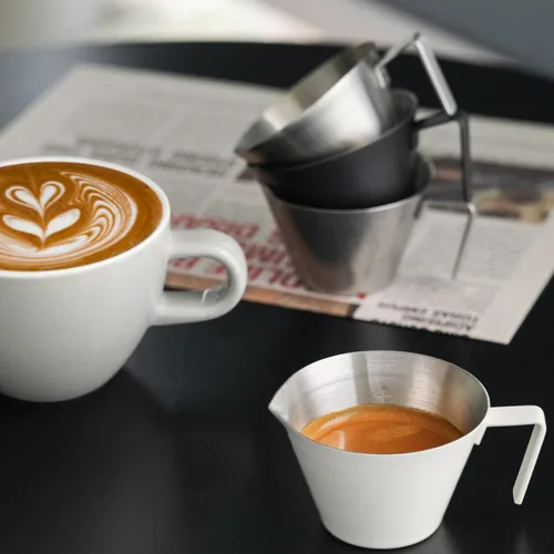 Miniatura 9 de MHW-3BOMBER Taza medidora de café expreso de 2 onzas, tazas de acero inoxidable con asa para salsa de tomate, salsa de bistec, postres, bebidas