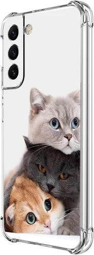 Miniatura 10 de Funda para Galaxy S22, Protección Azul con Flores de Mariposa y Rosas, Funda Anti-Choque y Anti-Arañazos de TPU de Cuerpo Completo para Samsung