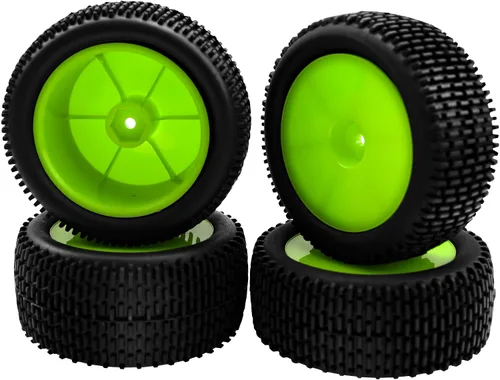 Miniatura 4 de Neumático de goma de 88mm/3.46" para rueda delantera y trasera y llantas de rueda de plástico con cubo de 12mm Hex Compatible con Redcat Tornado