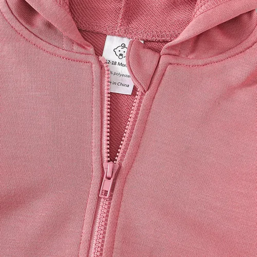 Miniatura 2 de Conjunto de sudadera con capucha y cremallera de 2 piezas para bebés, niñas y niños pequeños