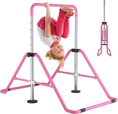WATBKHE Barra de gimnasia para niños, equipo de gimnasia para el hogar, altura ajustable, barra de entrenamiento de gimnasia, artículos de gimnasia