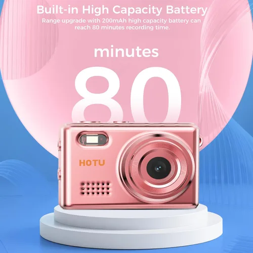 Miniatura 7 de HOTU Mini cámara digital con llavero, mini cámara Y2K de tamaño bolsillo, cámara pequeña de 2 MP 1080P con tarjeta de 8 GB, grabadora de video