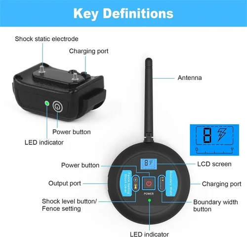 Miniatura 3 de Collar de entrenamiento eléctrico inalámbrico para perros 2 en 1, seguro y eficaz para vibrar/impactar, sistema de contención de mascotas, collar