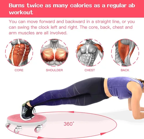 Miniatura 3 de 6 Caster Ab Roller, Equipo de Ejercicio Abdominal con Almohadillas para las Rodillas, Rueda de Ab Roller para Ejercicio de Zona Media, Entrenamiento