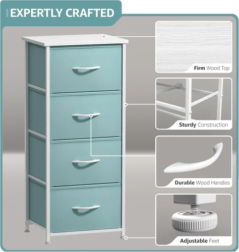 Miniatura 4 de Sorbus Torre de Almacenamiento para Cómoda, Cajones Organizadores para Clóset, Dormitorio de Niños y Niñas, Muebles de Cabecera, Baúl para el Hogar