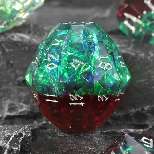 Miniatura 16 de FONVGOGO Dados Ojo de Dragón para Mazmorras y Dragones, Juego de Dados de Resina de Borde Afilado con Núcleo Líquido D&D Dados Poliédricos del Ojo