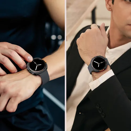 Miniatura 7 de Amizee Funda de metal compatible con Samsung Galaxy Watch 8 de 1.732 pulgadas con cubierta trasera, funda protectora resistente para Galaxy Watch 8