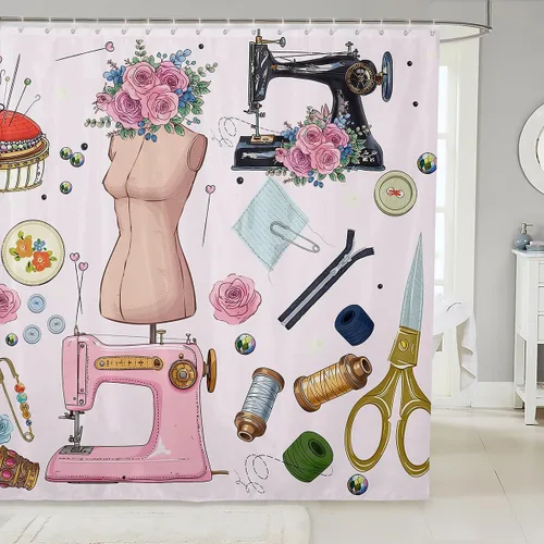 Miniatura 24 de Manfei Cortina de Ducha de Aguacate Lindo Estampado de Aguacate de Dibujos Animados Cortina de Baño para Niños y Niñas Tema de Frutas Cortina