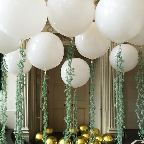 Miniatura 10 de 15 globos grandes de látex de 24 pulgadas, color negro, globos gigantes resistentes para bodas, baby shower, cumpleaños, suministros de fiesta