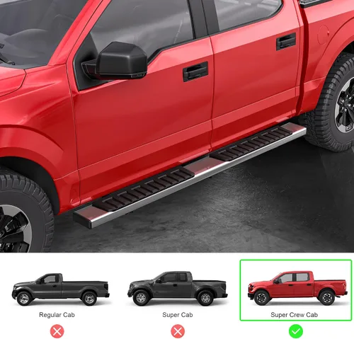 Miniatura 2 de MOSTPLUS - Estribos de 15 cm (6 pulgadas) compatibles con Ford F-150 Super Crew Cab 2015-2023 / Ford F-250 F-350 Super Duty Crew Cab 2017-2022