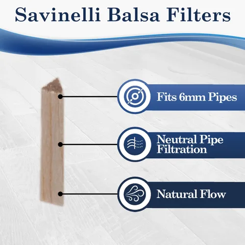 Miniatura 3 de Savinelli Filtros Balsa de 0.236 in - Accesorios de tubería hechos de madera de balsa italiana, paquete de 100 filtros Savinelli