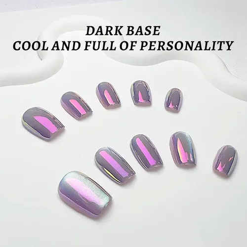 Miniatura 9 de Polvo de uñas cromado Pigmento holográfico con efecto espejo de dona esmaltado Arte de uñas de grado profesional y resina para manualidades