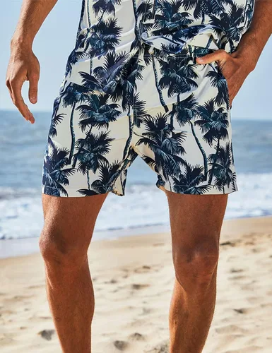 Miniatura 4 de Lavnis Conjunto de camisa hawaiana para hombre, camisa de manga corta con flores y pantalones cortos, trajes de 2 piezas