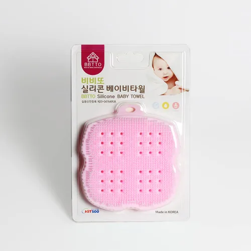 Esponja de baño de silicona ultra suave | para bebé y piel seca (rosa bebé)