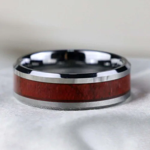 Miniatura 28 de Conjunto de dos anillos de boda para él y para ella, anillos para parejas. Anillos de compromiso para novia en acero inoxidable chapado en oro Blanco