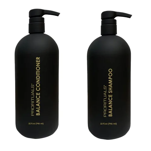 Prorituals Balance Grow & Restore - Juego de champú y acondicionador de gran tamaño anti encrespamiento para cabello seco y rizado, champú natural y