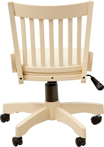 Miniatura 5 de OSP Designs Silla de madera Deluxe, sin reposabrazos, silla de escritorio con asiento de madera, color blanco antiguo, Madera, Blanco antiguo