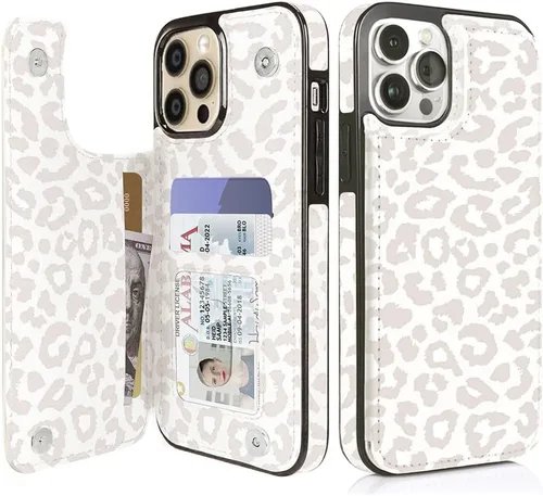Miniatura 15 de uCOLOR Funda compatible con iPhone 13 Pro Max de 6.7 pulgadas con ranura para tarjetero, función atril, doble cierre magnético y diseño de bloqueo