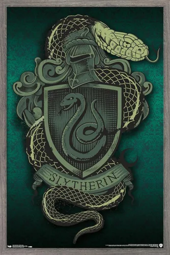 Trends International The Wizarding World: Harry Potter - Póster de pared con escudo de serpiente Slytherin, 14.725 x 22.375 pulgadas, versión