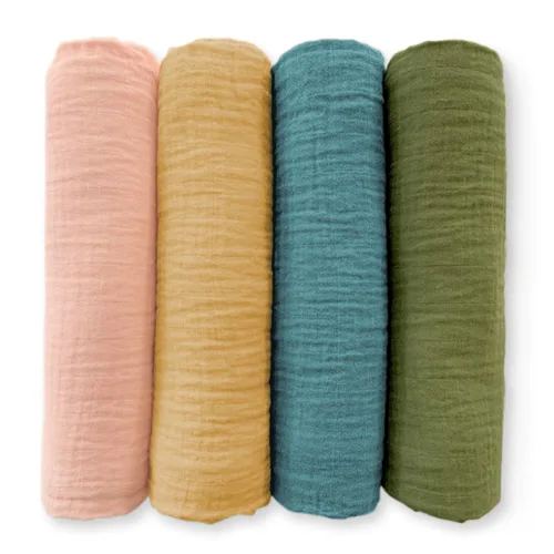 Miniatura 27 de SwaddleDesigns Juego de 4 mantas de muselina de algodón para bebé, niño y niña, mantas neutras para recién nacido, registro de bebé y regalo, 46 x