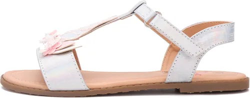 Miniatura 3 de Olivia Miller Zapatos para niños, Majestic Strappy brillante plata niñas sandalias de diapositivas planas