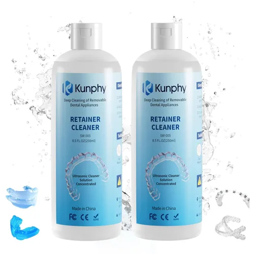 Miniatura 9 de KUNPHY Máquina Limpiadora Ultrasónica de Retenedores 2026, Cápsula de Limpieza Dental de 48 kHz para Brackets, Protector Nocturno, Protector Bucal