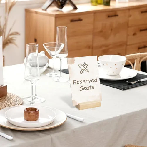 Miniatura 5 de 50 soportes de madera para tarjetas, soporte para fotos y fotos, soportes de madera para números de mesa para bodas, ceremonias, fiestas