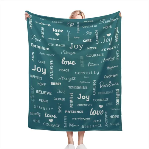 Miniatura 13 de Manta curativa, manta de regalo para mujeres y hombres, cálido regalo inspirador, manta de forro polar suave con energía positiva, comodidad, amor