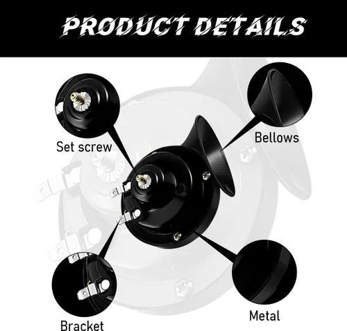 Miniatura 4 de Yourkar - Bocina de coche fuerte, 12V impermeable, bocina eléctrica de caracol de 303DB, tono alto, reemplaza para coches, SUV, camiones