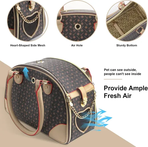 Miniatura 5 de Bolso de cuero de la PU del bolso del perro del bolso del perro del bolso del gato del bolso del bolso del bolso del animal doméstico del gato