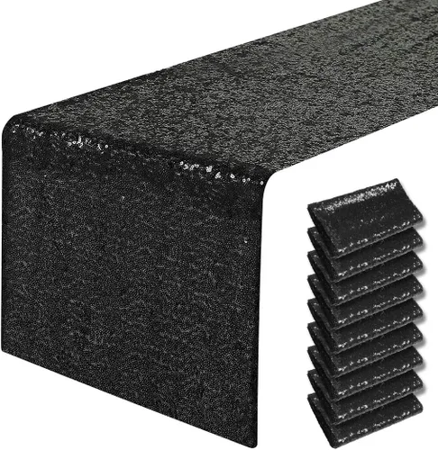 Miniatura 61 de Pufogu - Camino de mesa de lentejuelas brillantes de 12 x 72 pulgadas para fiestas de cumpleaños, decoración de bodas, despedidas de soltera
