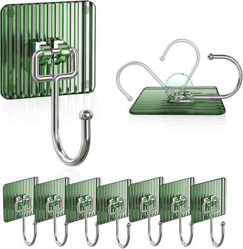 Miniatura 8 de Ganchos adhesivos acrílicos para colgar resistentes de 44 libras (máx.), ganchos para abrigos y toallas, ganchos de pared impermeables y resistentes